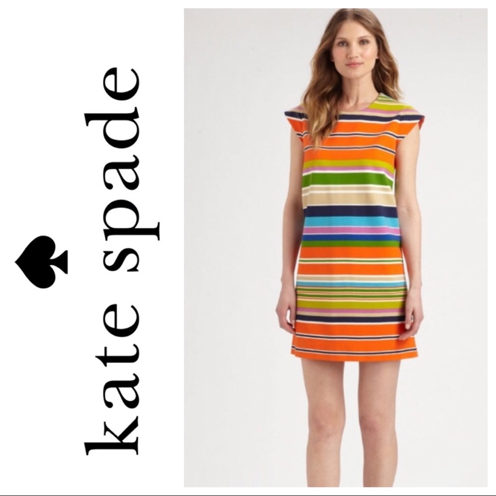 ♠️Kate Spade Nico Striped Shift Dress in Orange